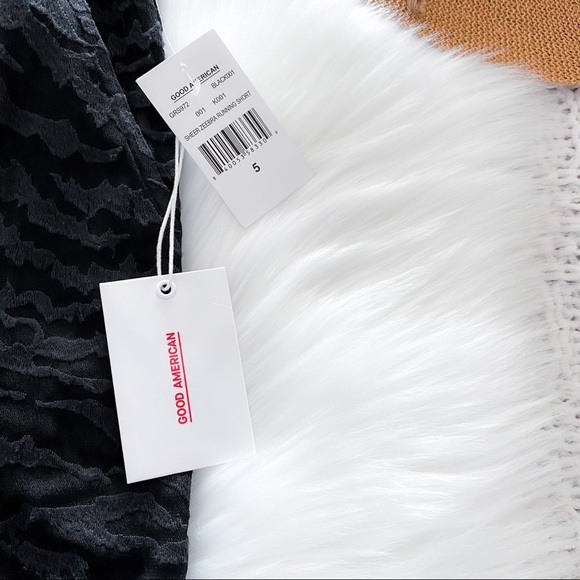 Good American Lush Sheer Zebra Running Shorts 2XL - Picture 6 of 10